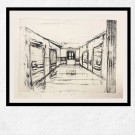 Stig Bech - Etsning - Korridor med nypolert linoleum thumbnail
