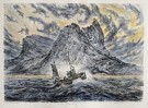 Karl Erik Harr - Tvers av Strandåtind - Håndkolorert lito  thumbnail